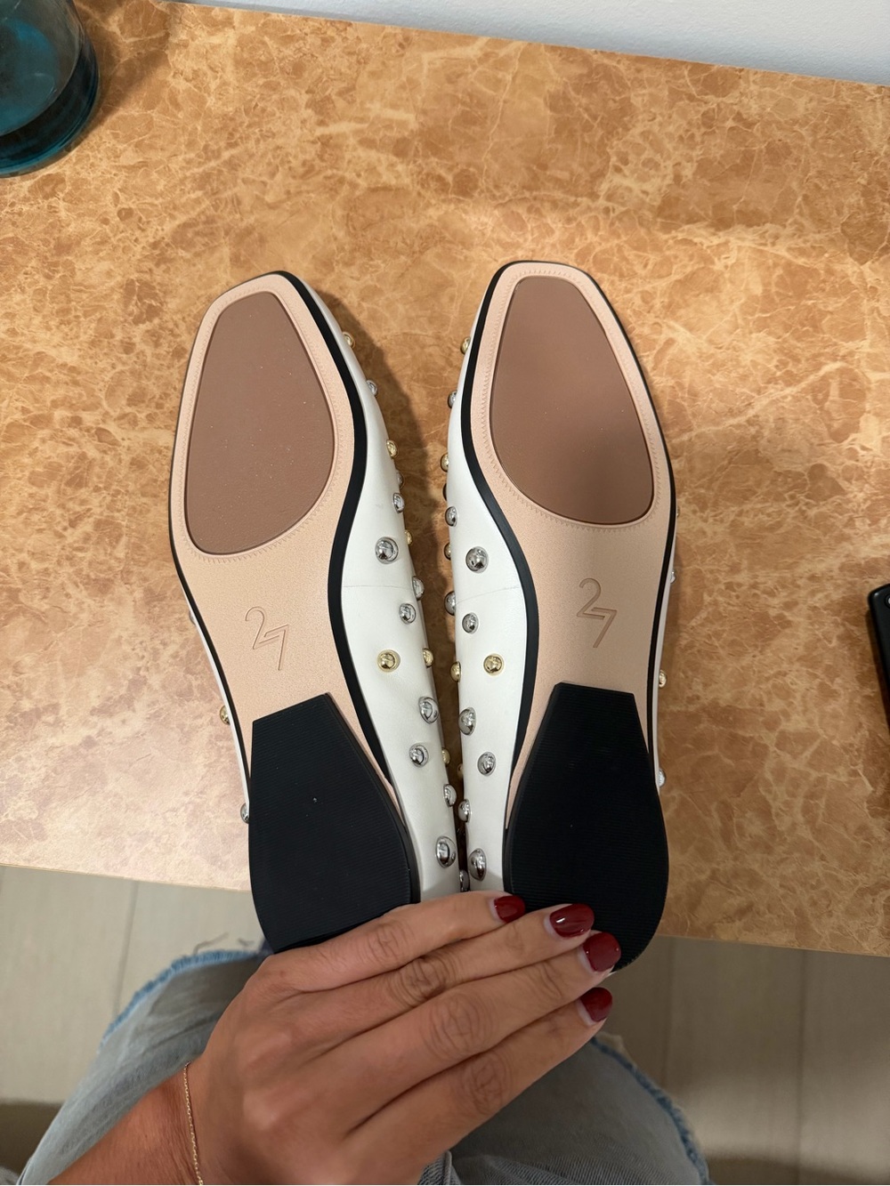 NEVER WORN Naturalizer White Studded Carla Ballet Flat, open to offers - Picture 4 of 4